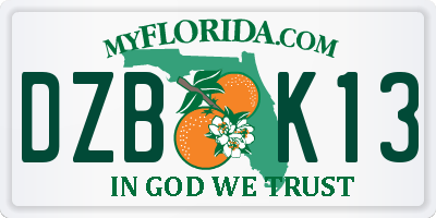 FL license plate DZBK13