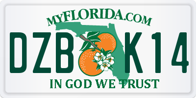 FL license plate DZBK14