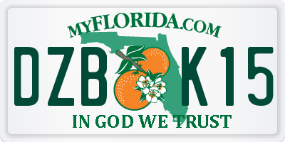 FL license plate DZBK15