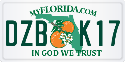 FL license plate DZBK17