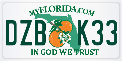 FL license plate DZBK33