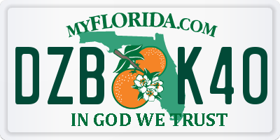 FL license plate DZBK40