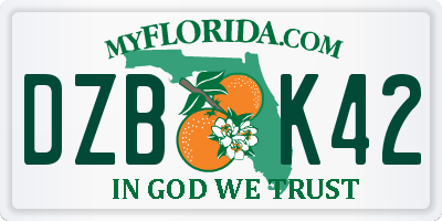 FL license plate DZBK42