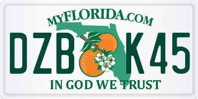 FL license plate DZBK45