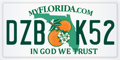 FL license plate DZBK52