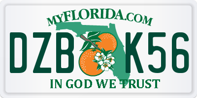FL license plate DZBK56