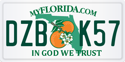 FL license plate DZBK57