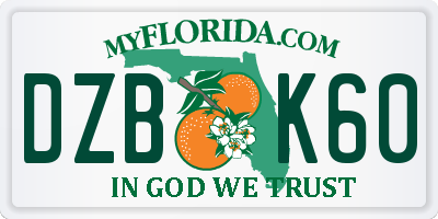 FL license plate DZBK60
