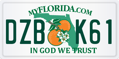 FL license plate DZBK61
