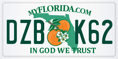 FL license plate DZBK62