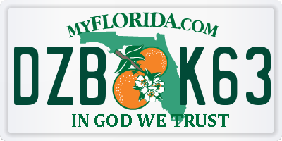 FL license plate DZBK63