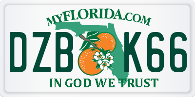 FL license plate DZBK66