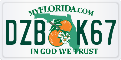 FL license plate DZBK67
