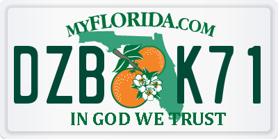 FL license plate DZBK71