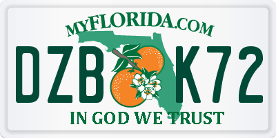 FL license plate DZBK72