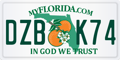 FL license plate DZBK74