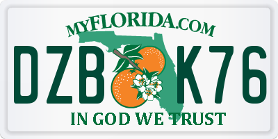 FL license plate DZBK76