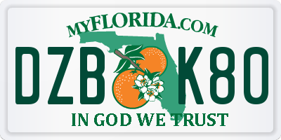 FL license plate DZBK80