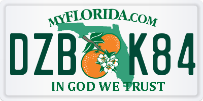 FL license plate DZBK84