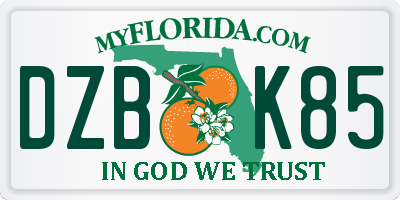 FL license plate DZBK85