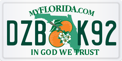 FL license plate DZBK92
