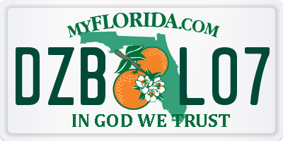 FL license plate DZBL07