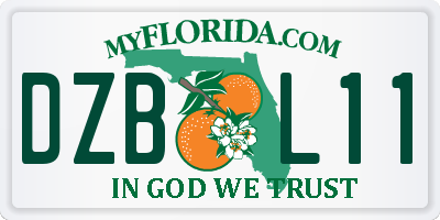FL license plate DZBL11