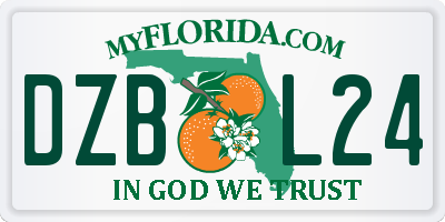 FL license plate DZBL24