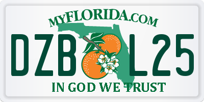 FL license plate DZBL25