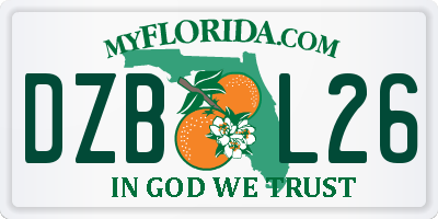 FL license plate DZBL26