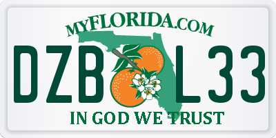 FL license plate DZBL33