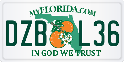 FL license plate DZBL36