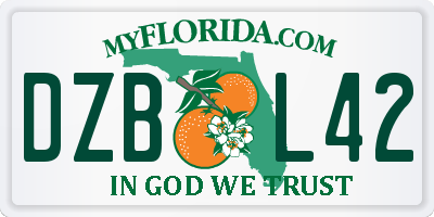 FL license plate DZBL42