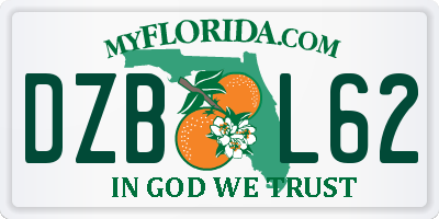 FL license plate DZBL62