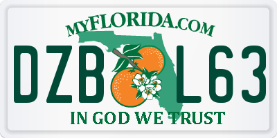 FL license plate DZBL63