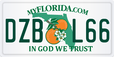 FL license plate DZBL66