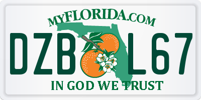 FL license plate DZBL67