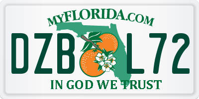 FL license plate DZBL72