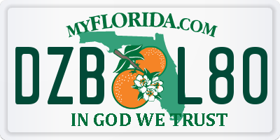 FL license plate DZBL80