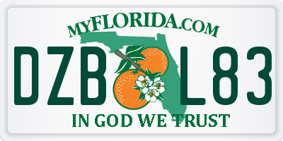 FL license plate DZBL83