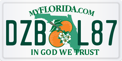 FL license plate DZBL87
