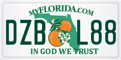 FL license plate DZBL88