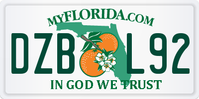 FL license plate DZBL92