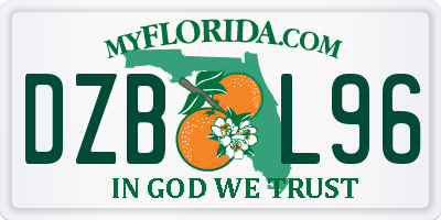 FL license plate DZBL96