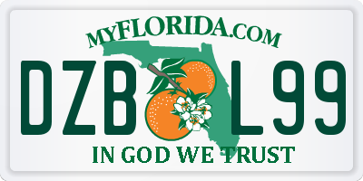 FL license plate DZBL99