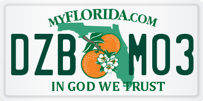 FL license plate DZBM03