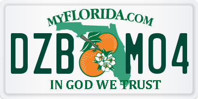 FL license plate DZBM04