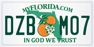 FL license plate DZBM07
