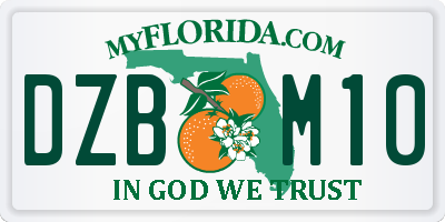FL license plate DZBM10