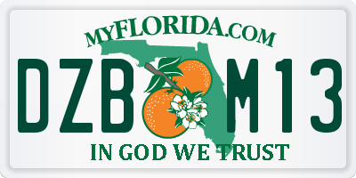 FL license plate DZBM13